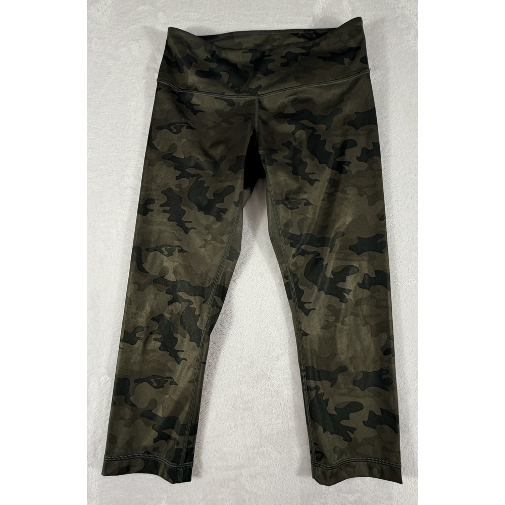 Lululemon Leggings Women's Sz 6 Fatigue Green Camo Wunder Under Active Yoga